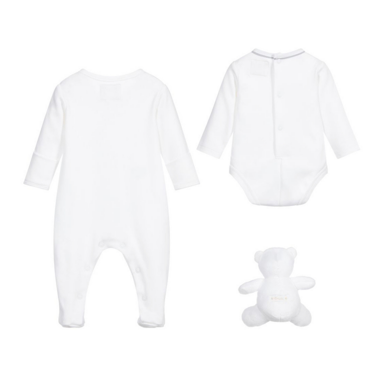 Emile et Rose White Babygrow & Bear Gift Set