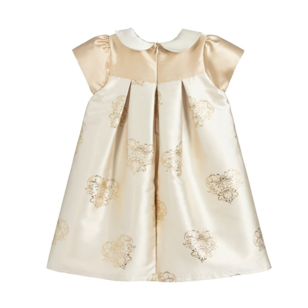 Lesy Pale Gold Jacquard Dress