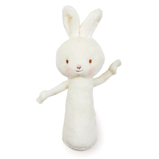 Friendly Chime Bud Bunny Rattle White