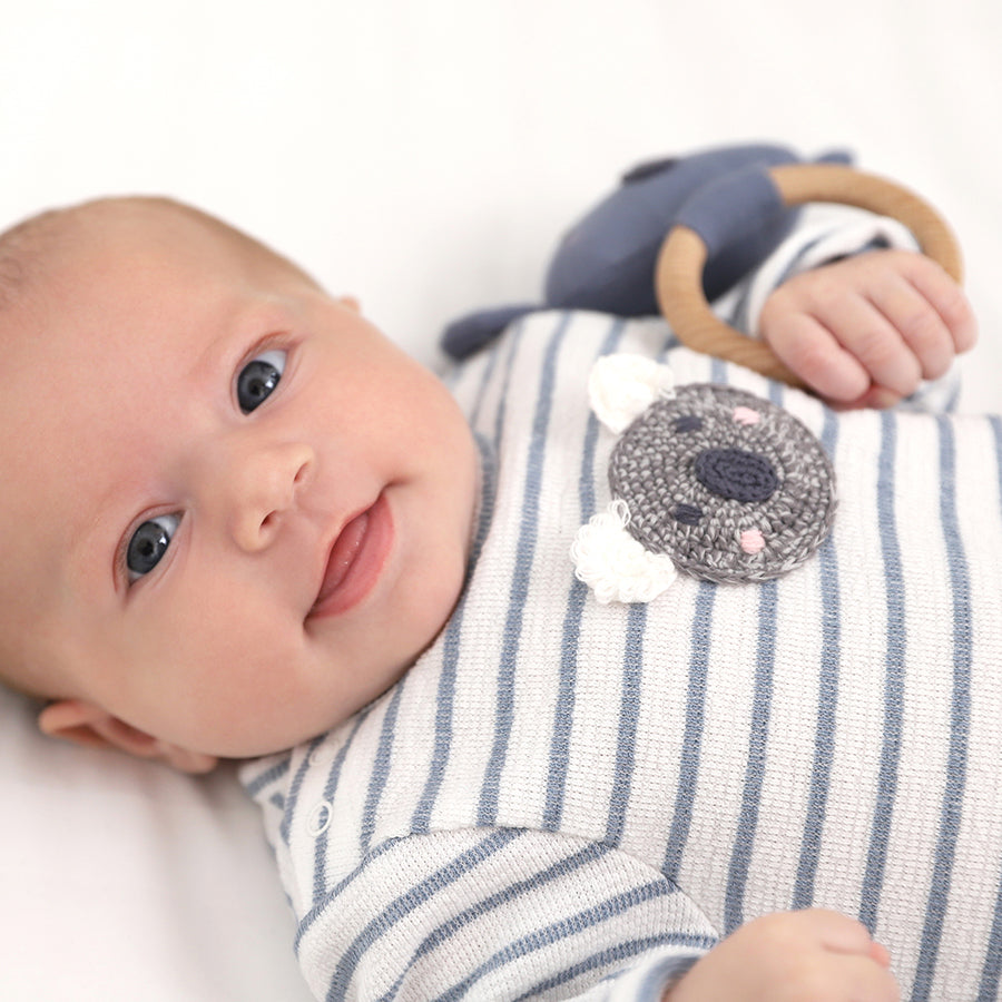 ALBETTA CROCHET  KOALA ORGANIC BABYGRO  ROMPER