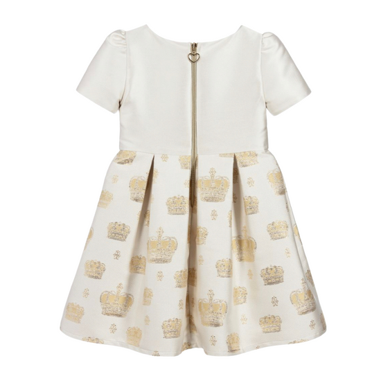 Lesy Ivory and Gold Crown Dress