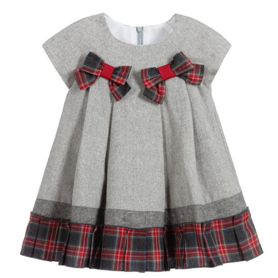 Load image into Gallery viewer, Balloon Chic Grey &amp;amp; Red Tartan Wool Dress
