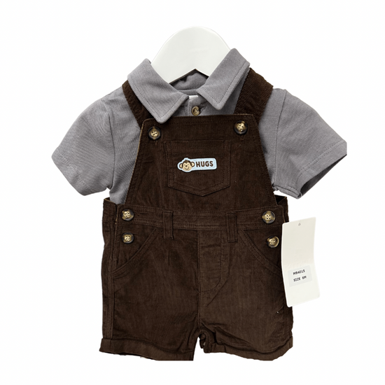 Mintini Monkey Hugs Dungaree Set 6-9 Months