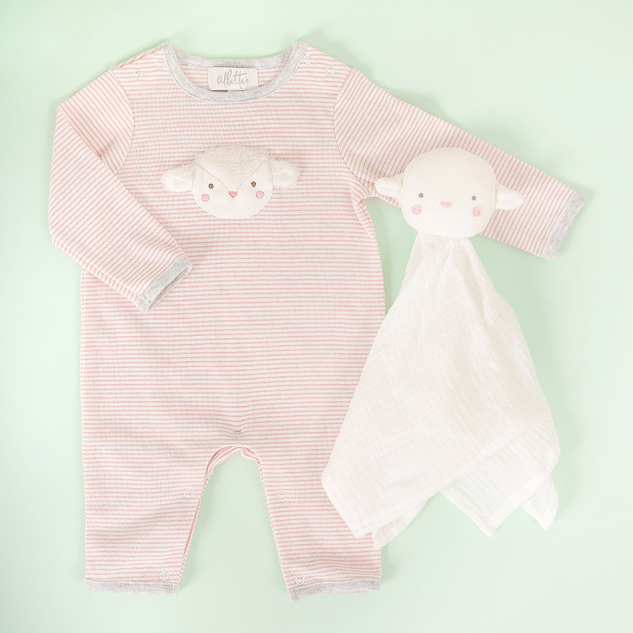 Load image into Gallery viewer, Applique Towelling Lamb Babygro Romper
