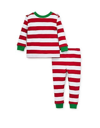 Little Me Red Stripe Elf Pajamas Age 2