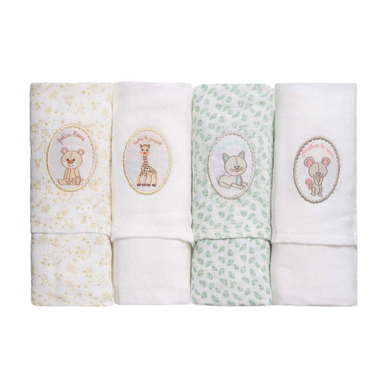 Sophie the Giraffe Set of 4 Muslin Blankets