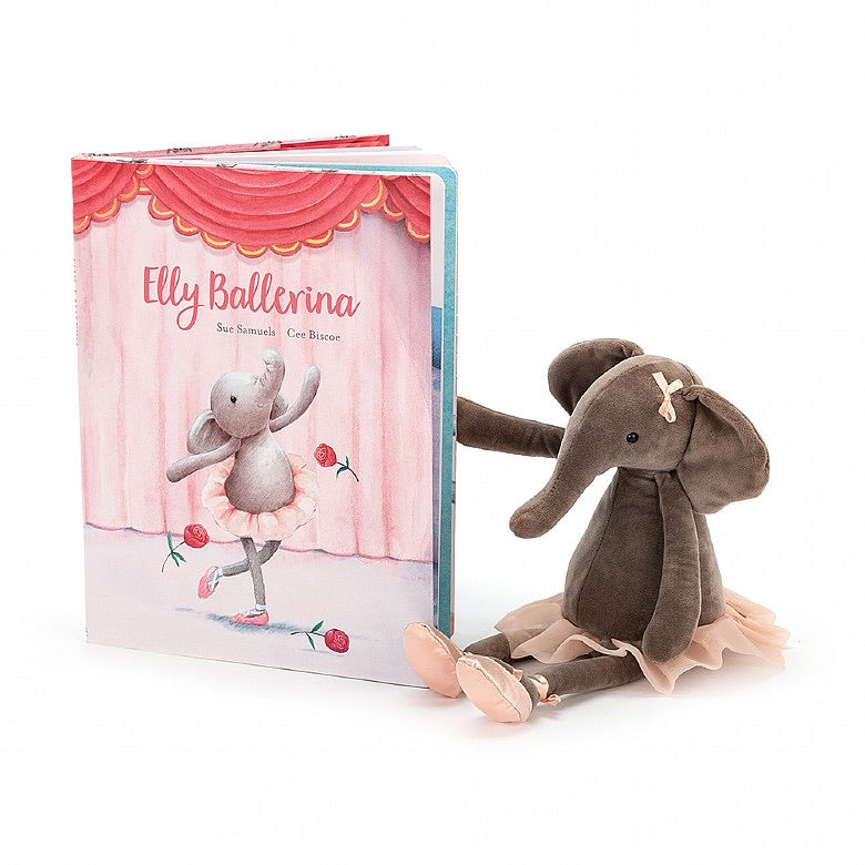 Jellycat Dancing Darcey Elephant & Elly Ballerina Book Retired Design