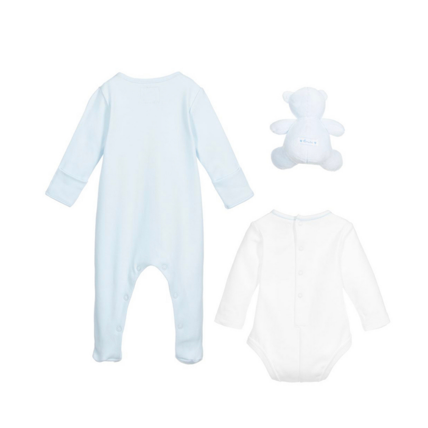Emile et Rose Blue Babygrow & Bear Gift Set